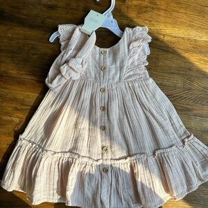 Charming Blush Button-Down Kids Dress